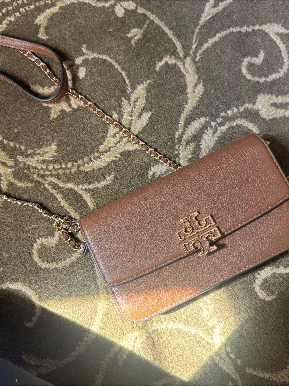 NEW Tory Burch Miller Small Convertible Crossbody/Clutch/Shoulder Bag Brown